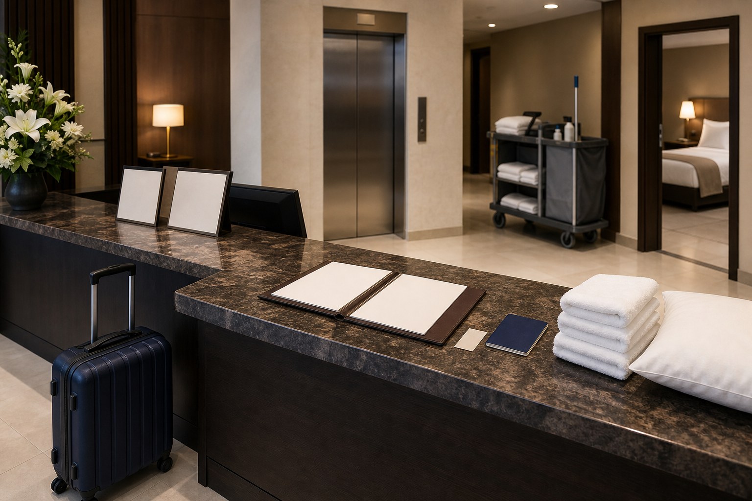 La recepción del hotel / קבלת מלון